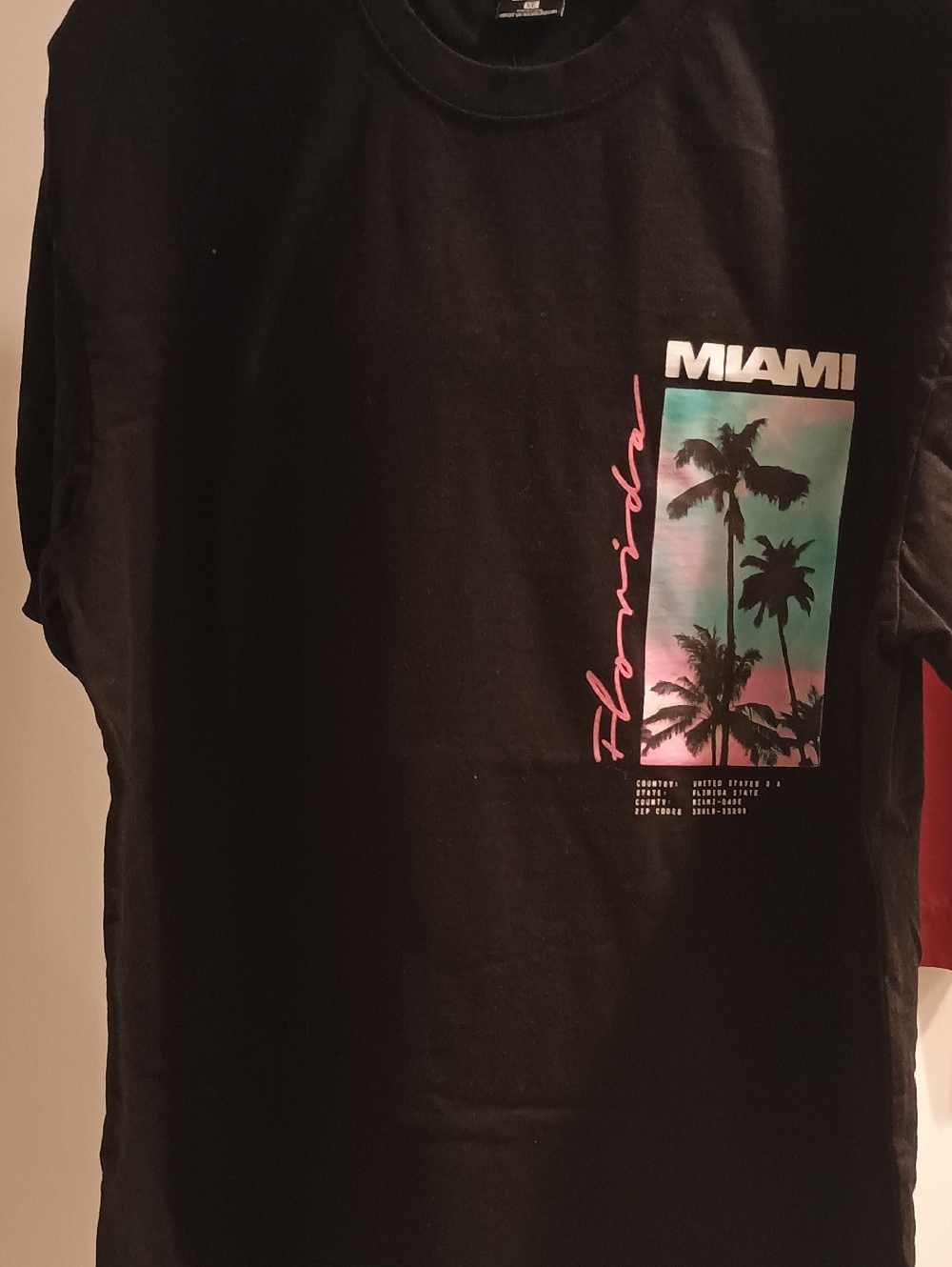 NWOT Black Miami Palm Graphic Long-Sleeve Tee